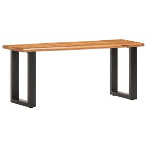 vidaXL Bench Brown and black Solid Acacia wood and Steel Medium Durable