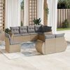 vidaXL 8 Piece Patio Sofa Set with Cushions Beige Poly Rattan