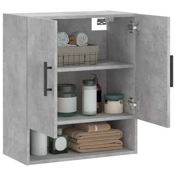 vidaXL Wall Cabinet Concrete grey Engineered wood Medium Storage