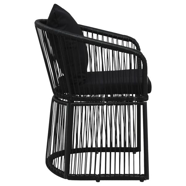 vidaXL Garden Chair. Garden Chairs Set of 2 Black