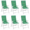 vidaXL Highback Chair Cushion Set of 6 Green 100% polyester