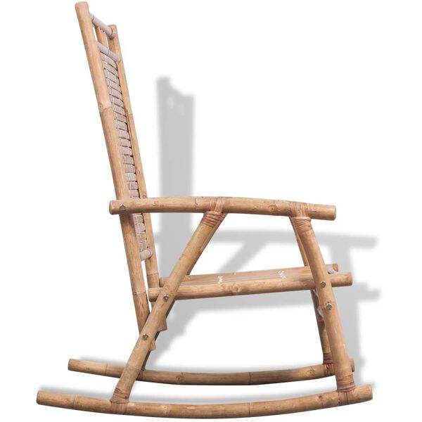 vidaXL Rocking Chair Natural Bamboo Bamboo 26 x 33.9 x 41.3 in