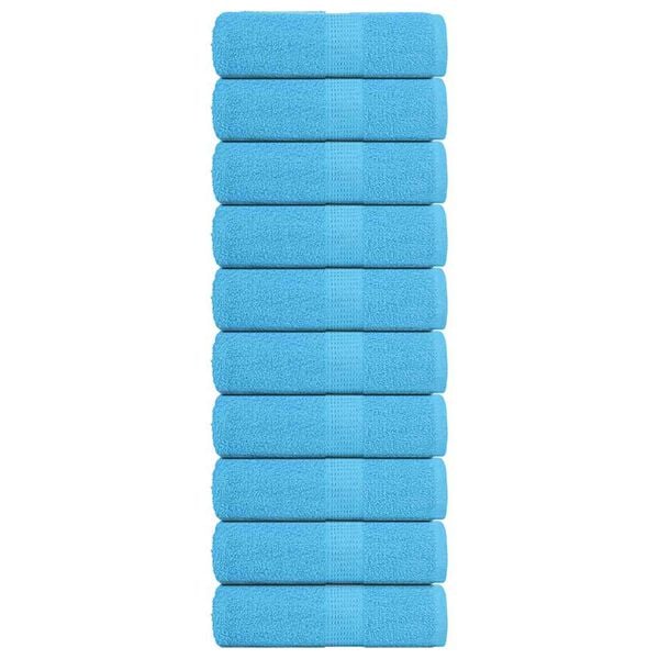vidaXL Soap Towel Set of 10 Turquoise 100% Cotton 11.8 x 11.8 in