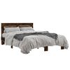 vidaXL Bed Frame Smoked oak Engineered wood, metal, plywood Full
