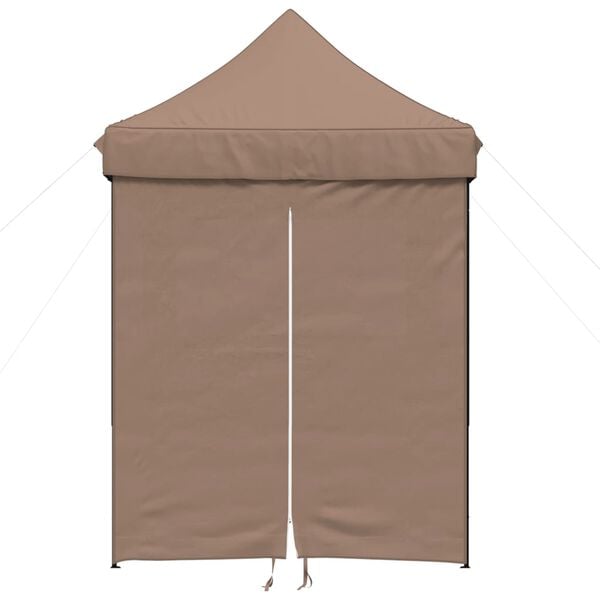 vidaXL Foldable Party Tent Pop-Up with 4 Sidewalls Brown