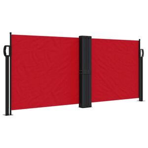 vidaXL Retractable Side Awning Red Polyester with PU coating