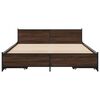 vidaXL Bed Frame Brown Oak Engineered wood, Steel King Size Bed Frame