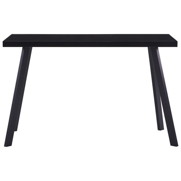 vidaXL Dining Table Black Tempered glass, steel 47.2 x 23.6 x 29.5 in