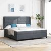 vidaXL Box Spring Bed Dark Grey 78.74 x 78.74 in Polyester