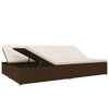vidaXL Patio Sun Bed Brown and Cream White