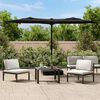 vidaXL Garden Parasol Black, Dark Grey Polyester, Powder-Coated Iron Large