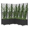 vidaXL Garden Planter Black Polypropylene Large Planters