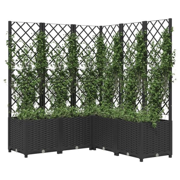 vidaXL Garden Planter Black Polypropylene Large Planters