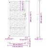 vidaXL Garden Gate Black 39.4x78.7" Steel Leaf Design