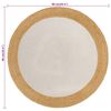 vidaXL Area Rug White and Natural Jute and Cotton Diameter 35.4 in