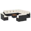 vidaXL Garden Sofa Set Black, Cream White