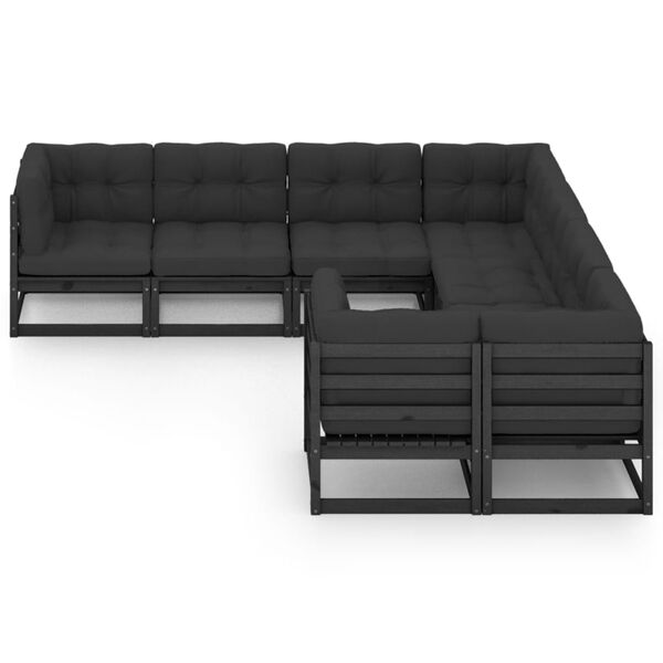 vidaXL Garden Lounge Set Black, Anthracite