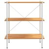 vidaXL Shelving Unit White and Oak Engineered wood, Steel Medium Modern
