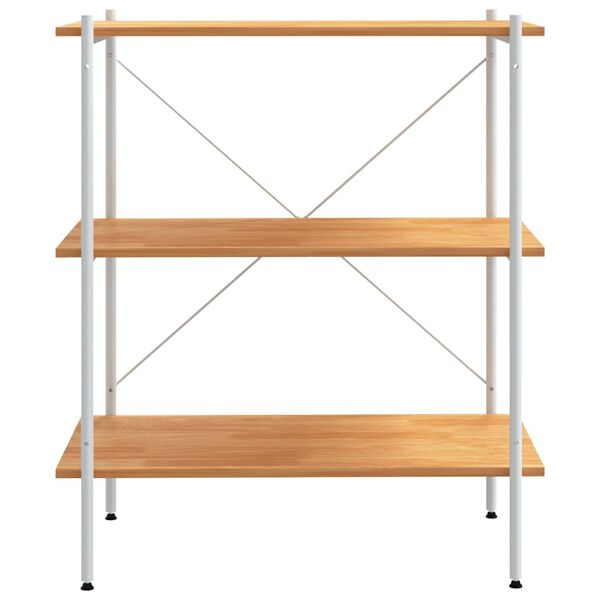 vidaXL Shelving Unit White and Oak Engineered wood, Steel Medium Modern