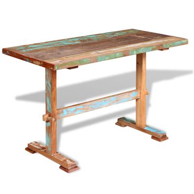 vidaXL Pedestal Dining Table Solid Reclaimed Wood 47.2"x22.8"x30.7"