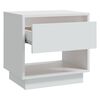 vidaXL Bedside Cabinet White Engineered Wood 17.7 in x 13.4 in x 17.3 in