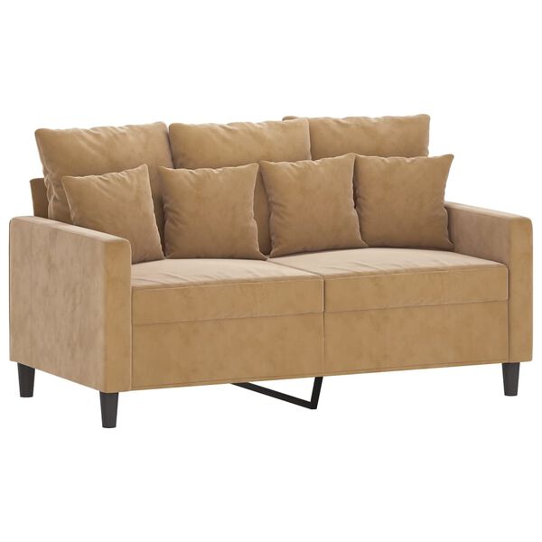vidaXL Sofa Set Brown Velvet (100% polyester), metal, textilene, plywood