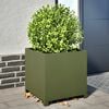 vidaXL Garden Planter Olive Green Steel 19.7 x 19.7 x 19.7 in Durable