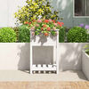 vidaXL Planter White Solid pine wood Medium Planter Rectangular