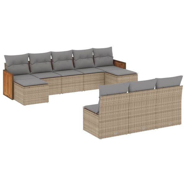 vidaXL Garden Sofa Set Beige, Light Grey