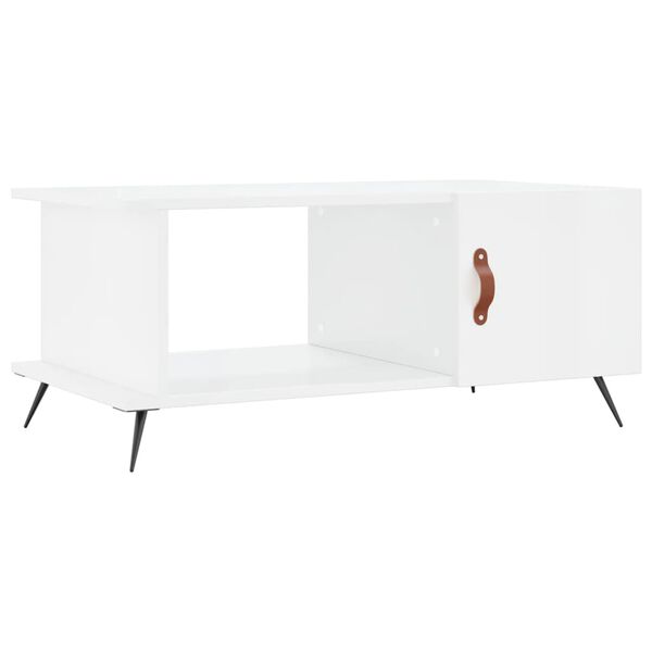 vidaXL Coffee Table High gloss white Engineered wood, Iron Medium