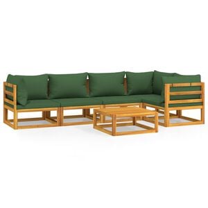 vidaXL Garden Lounge Set Green Solid Acacia Wood, Polyester Medium