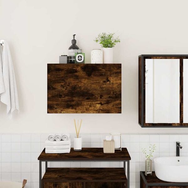 vidaXL Bathroom Wall Cabinet Smoked oak Engineered wood