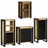 vidaXL Bathroom Furniture Set with Door 4 pcs Brown Solid Mango Wood