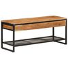 vidaXL Shoe Bench Natural wood, Black Solid Acacia wood Medium