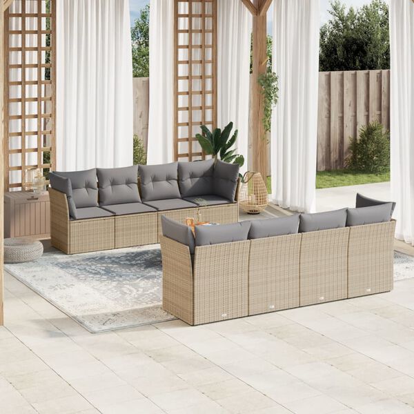 vidaXL Garden Sofa Set Mix Beige, Light Grey