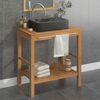 vidaXL Vanity Cabinet With Sink Black Solid teak wood Medium Simplistic