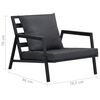 vidaXL Garden Sofa Dark Grey Powder-coated aluminum, polyester fabric, glass