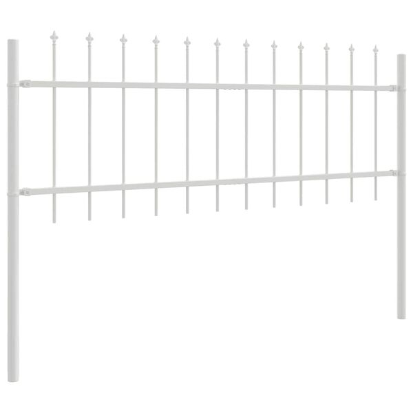 vidaXL Garden Fence White 11.9 x 0.6 m Powder-coated steel