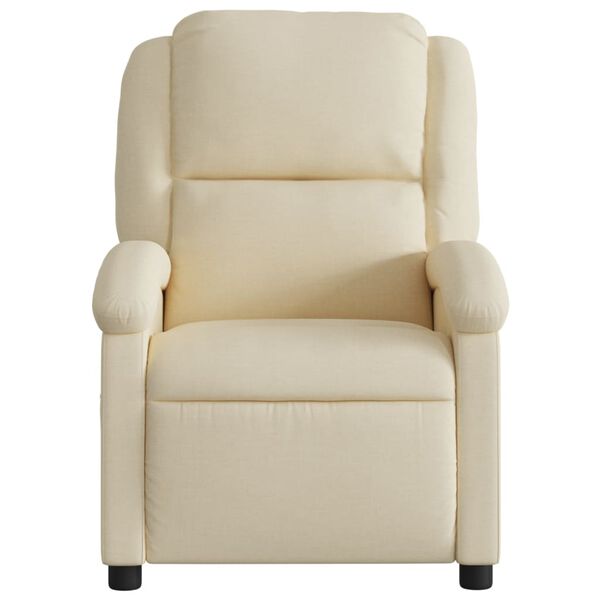 vidaXL Recliner Chair Cream Fabric (100% polyester), metal, plywood Medium