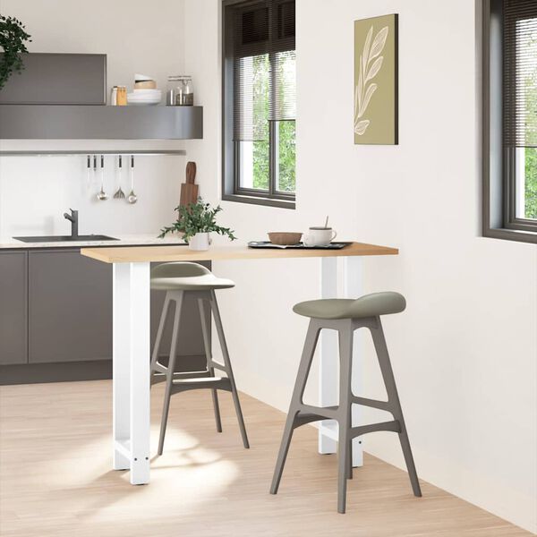 vidaXL Coffee Table Leg Set of 2 White Steel Adjustable Feet