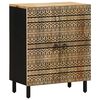 vidaXL Sideboard Black Solid rough mango wood, iron Medium Sideboard
