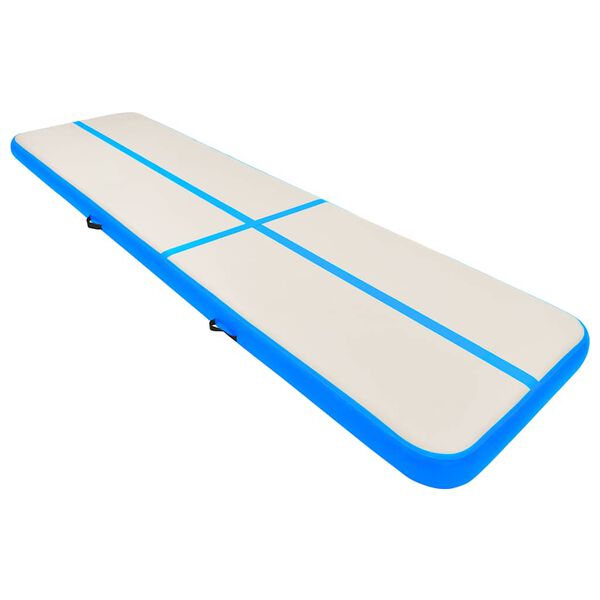 vidaXL Inflatable Gymnastics Mat with Pump 315.0x39.4x7.9" PVC Blue