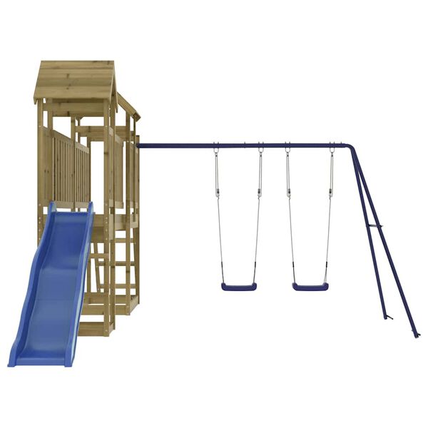 vidaXL Outdoor Playset Brown Vacuum Pressure Impregnated Pinewood Large