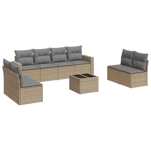 vidaXL Garden Sofa Set Beige
