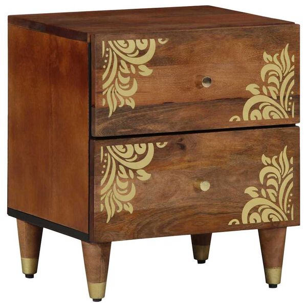 vidaXL Bedside Cabinet 2 pcs Honey Brown 15.75 x 12.99 x 18.11 in