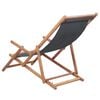vidaXL Beach Chair Grey Eucalyptus wood and polyester fabric