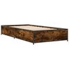 vidaXL Bed Frame Smoked Oak Engineered Wood, Metal Small Single Durable