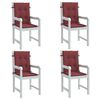 vidaXL Lowback Chair Cushion Set of 4 Melange wine red 100% polyester