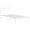vidaXL Bed Frame White Powder-Coated Steel 35.4 x 74.8 in Twin Bed Frame