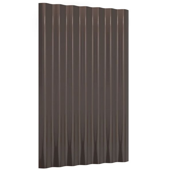 vidaXL Roof Panels 12 pcs Galvanized Steel Brown 23.6"x14.2"